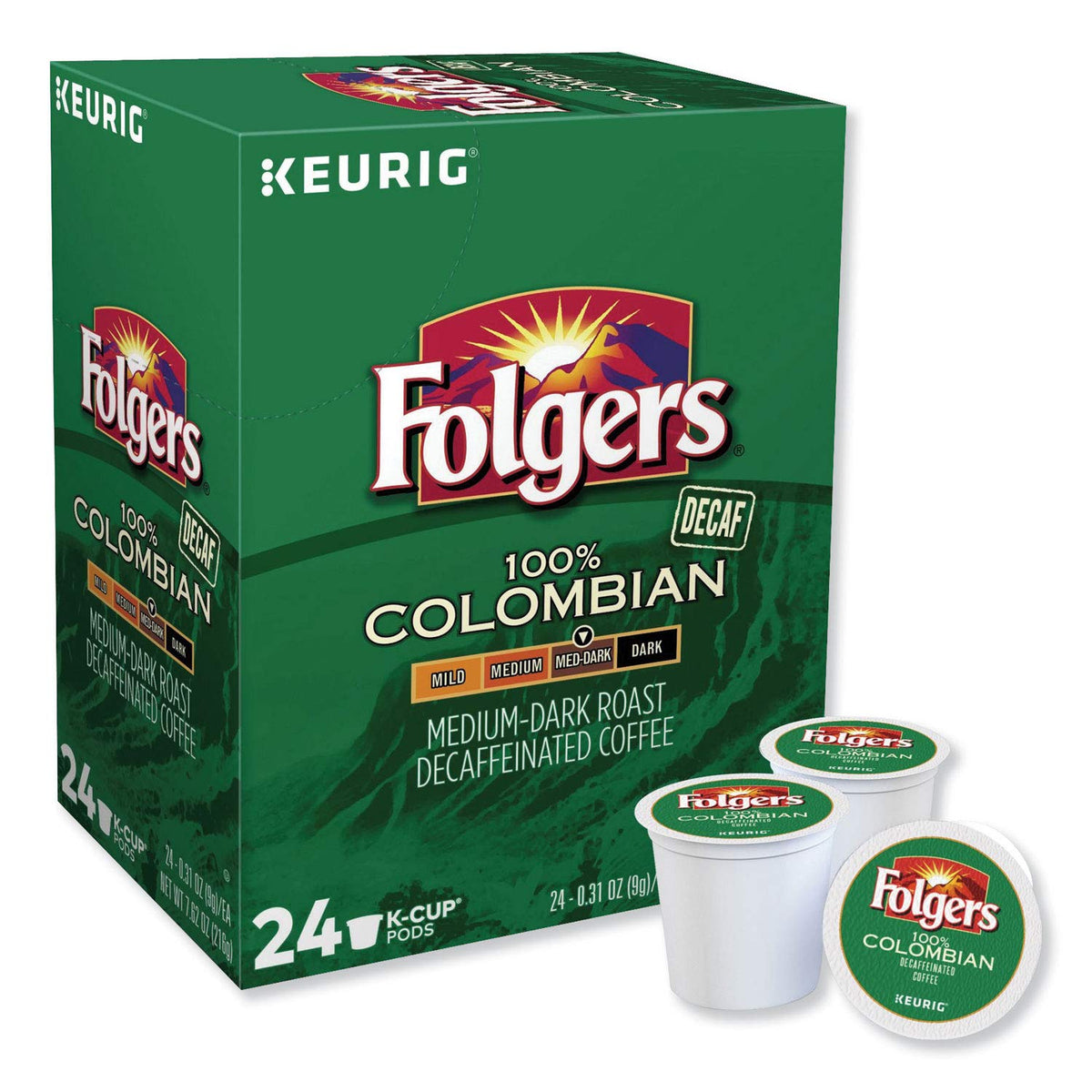 Folgers 100% Colombian Decaf K-Cups for Keurig — 96 Count