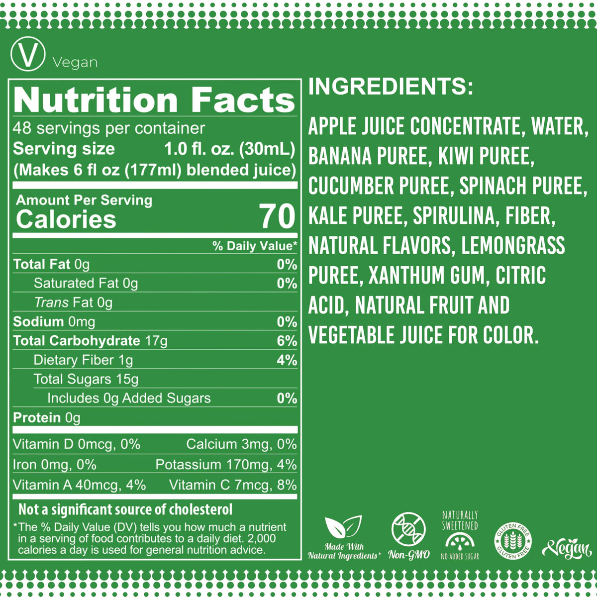 Fruniti Super Greens Smoothie Mix – Cleanse + Detox, No Sugar Added, 24 Servings