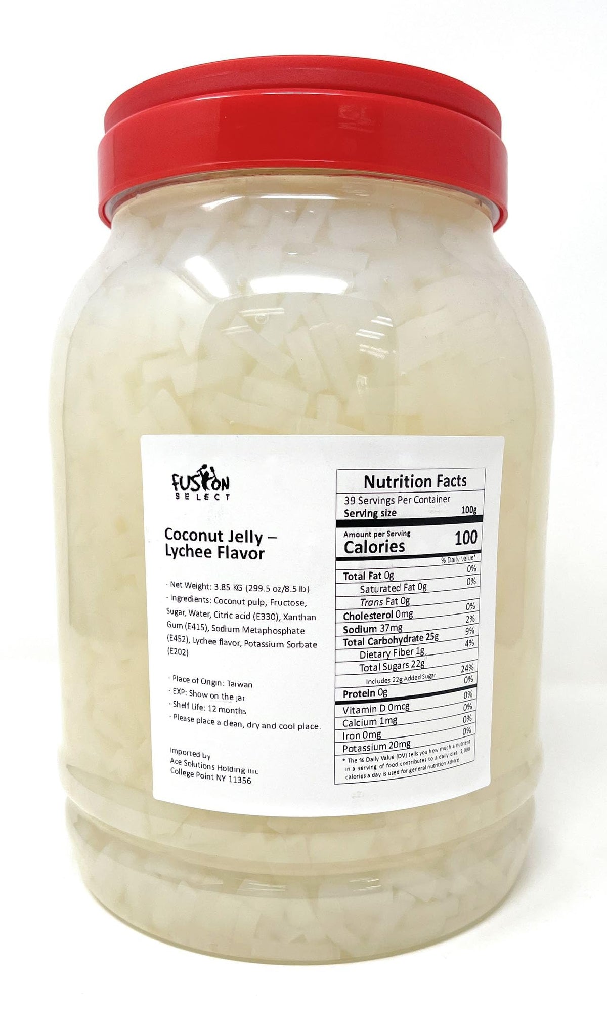 Fusion Select Lychee & Coconut Jelly (135.8oz) – Fruit-Flavored Toppings for Bubble Tea & Desserts