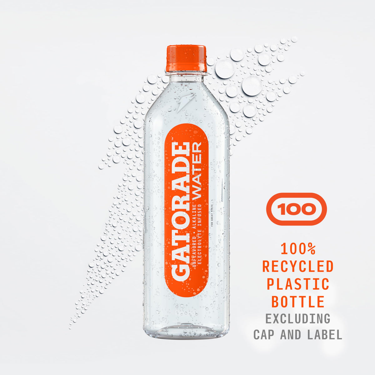 Gatorade Water Unflavored Electrolyte Hydration — 20 oz x12, Alkaline pH 7.5+, Zero Calories
