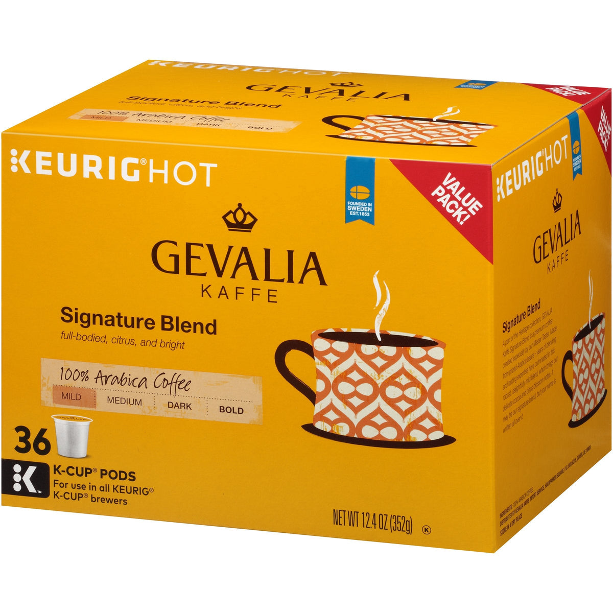 Gevalia Signature Blend Mild Roast K-Cup Coffee Pods – 36 Count | Premium Arabica