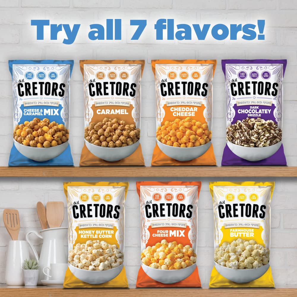 G.H. Cretors Caramel Corn – Gourmet Caramel Popcorn 6-Pack, 8 oz Bags