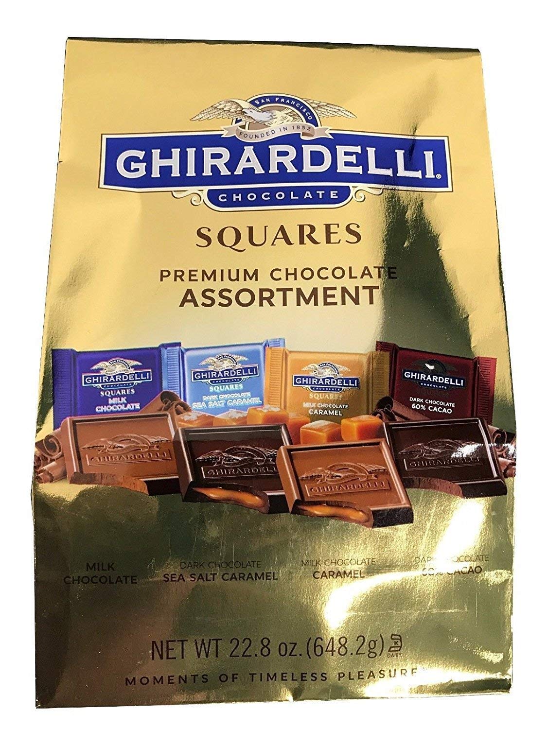 Ghirardelli Gold Assorted 4 Flavors, 22.82 oz | Chocolate Squares
