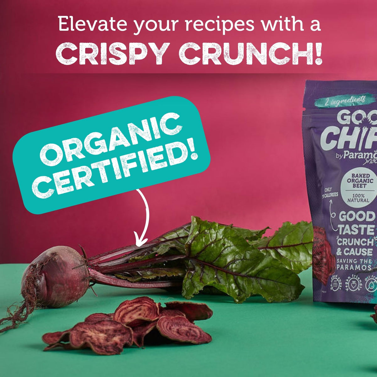 Good Chips by Paramo Snacks – Baked Organic Beet Chips, 8-Pack, Oil-Free