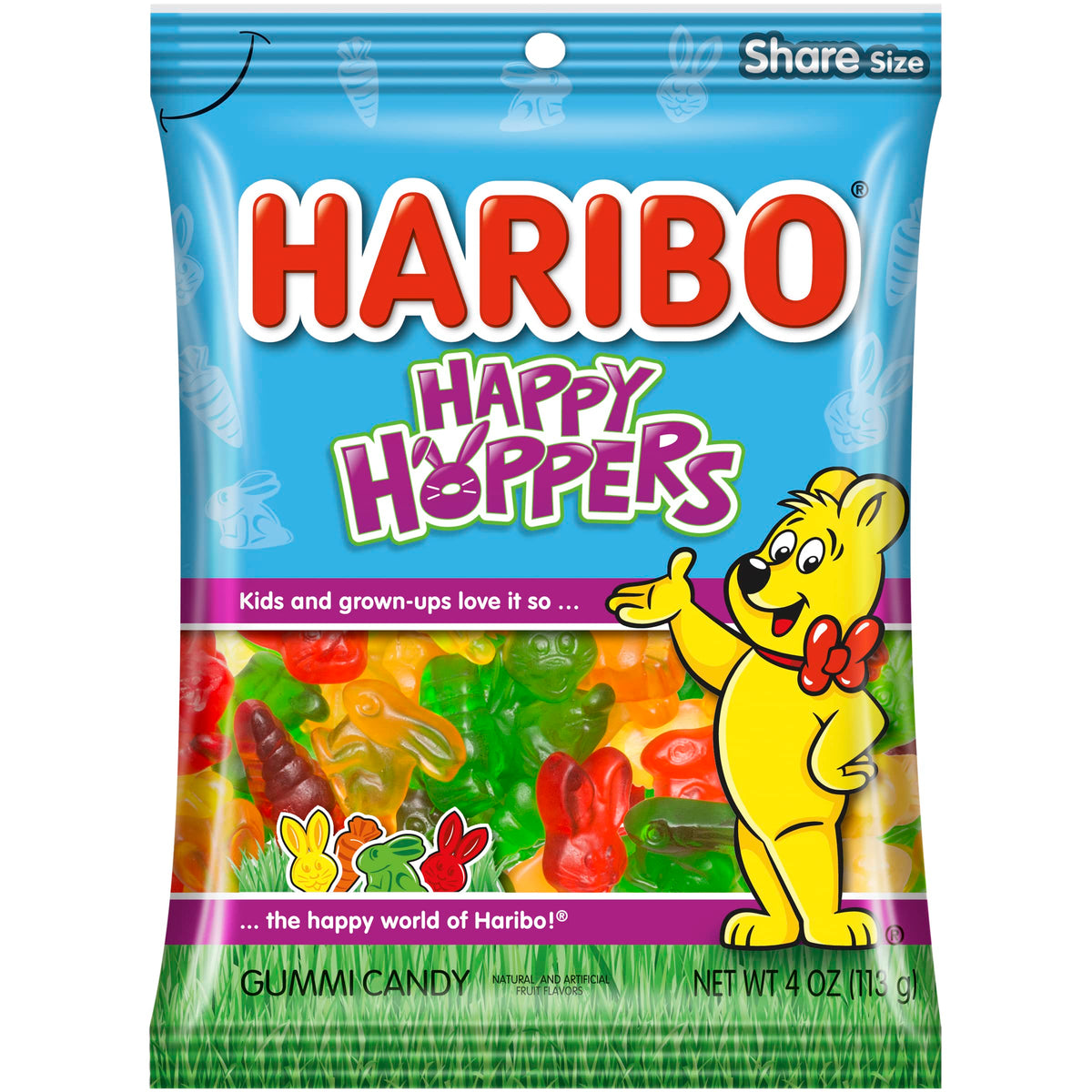HARIBO Happy Hoppers Gummi Easter Candy – 4 oz Bags (Pack of 12)