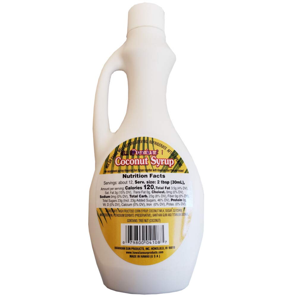 Hawaiian Sun Premium Coconut Syrup – 12.5 oz | Coconut Flavor for Pancakes, Desserts & Cocktails