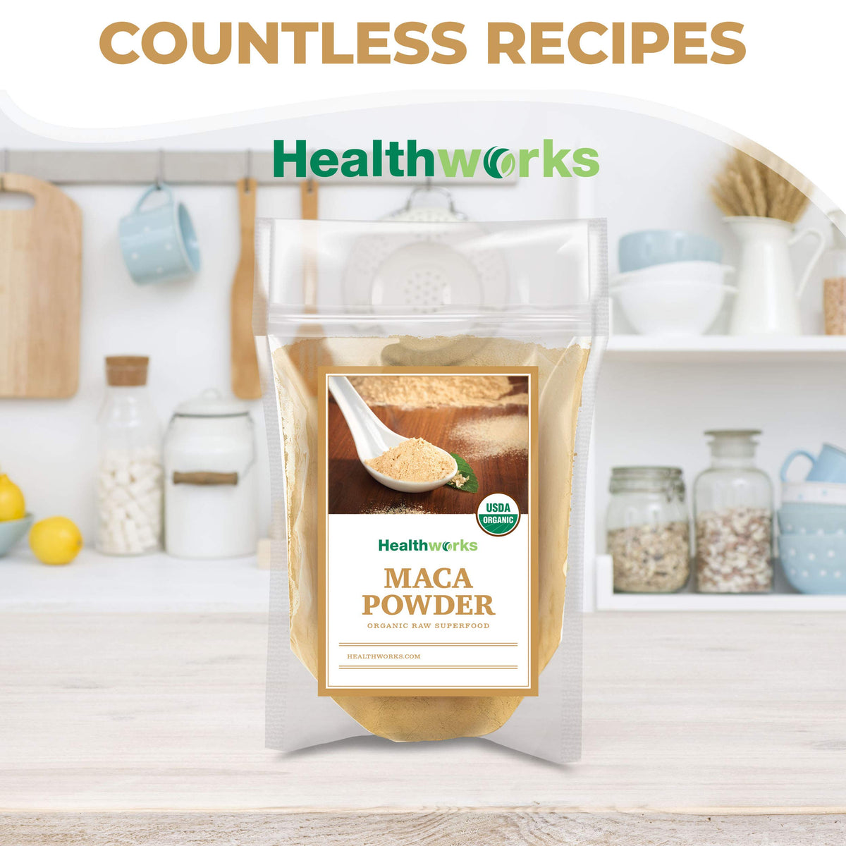Healthworks Organic Maca Powder Raw - 32 oz | Peruvian Ginseng, Vegan