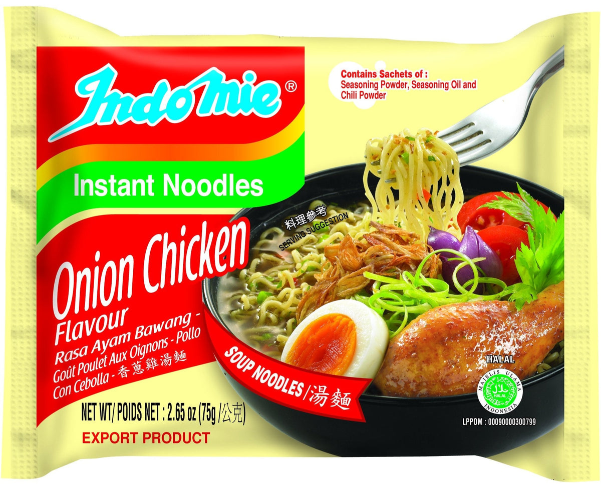 Indomie Ayam Bawang Onion Chicken Noodle Soup – 2.65 oz Pack (30 Packs)