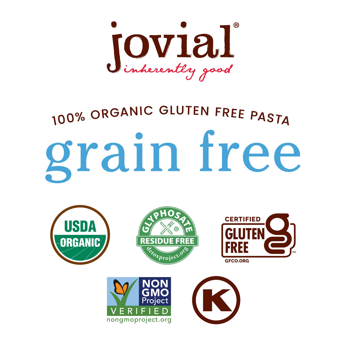 Jovial Grain-Free Cassava Pasta Variety — Orzo, Penne & Fusilli (3 Pack) – Gluten-Free, Organic