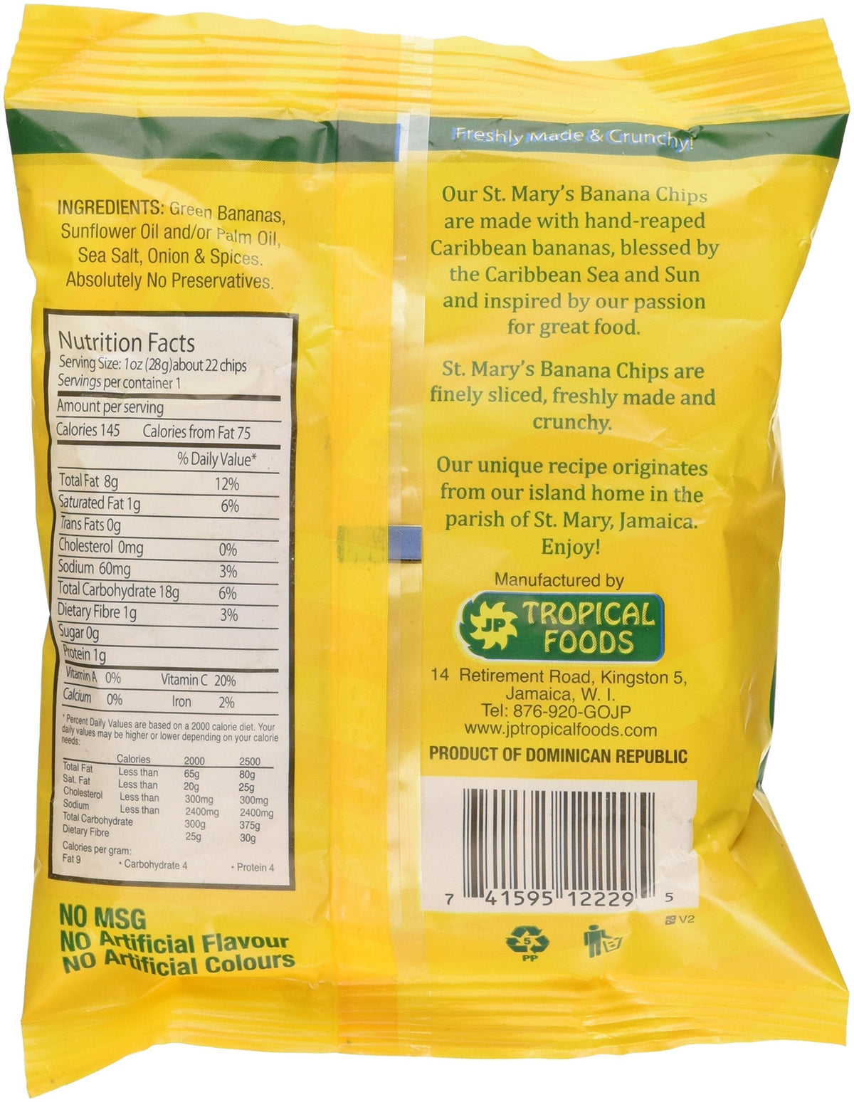 St Mary's Banana Chips 1.06 oz - 24 Pack | JP tropical Food