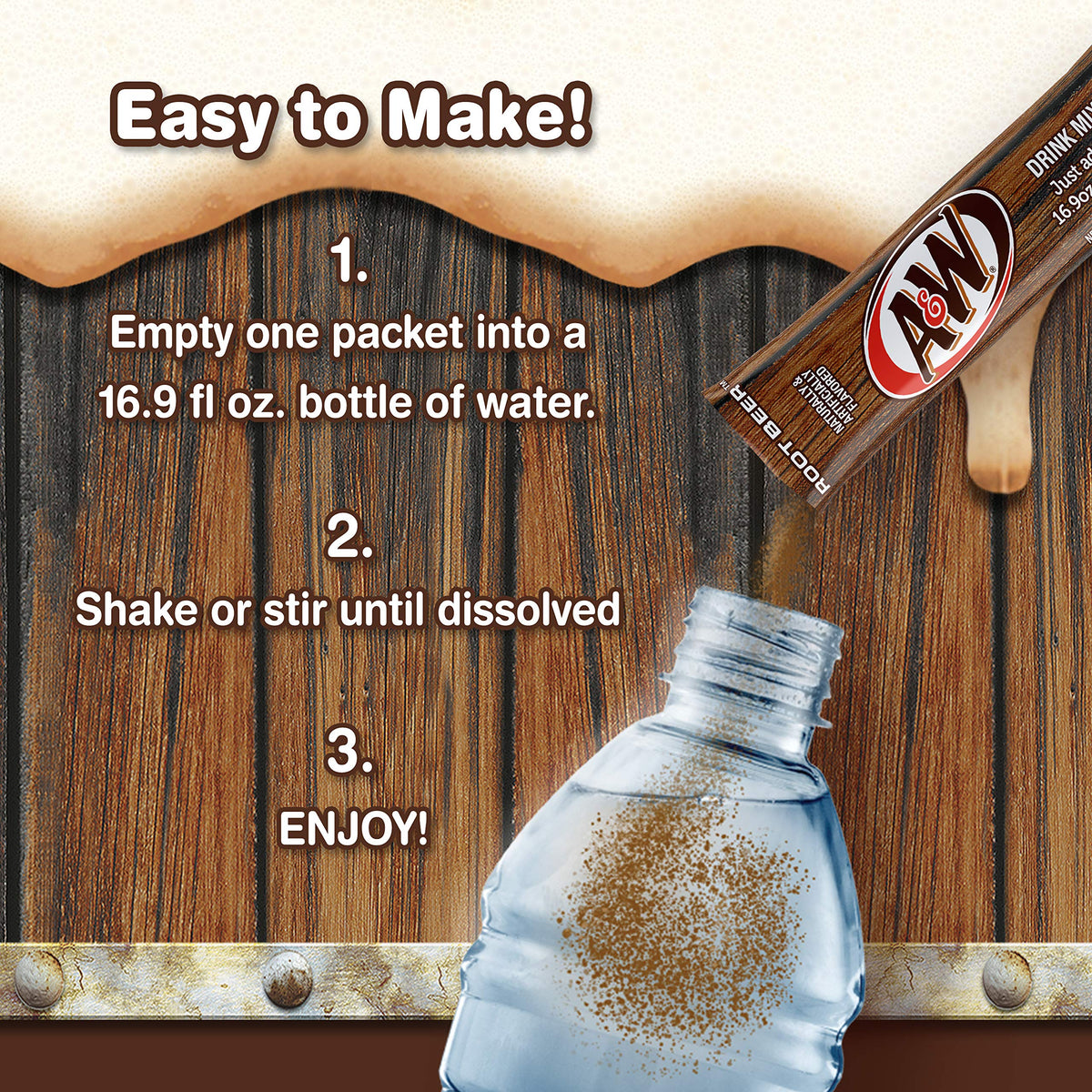 Juicy Mixes A&W Root Beer Powder Drink Mix – Sugar Free, Makes 72 Flavored Water Beverages