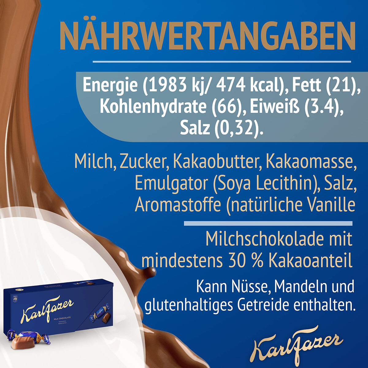 Karl Fazer Milk Chocolate Box 270g (9.52 oz) – Premium Finland Chocolates