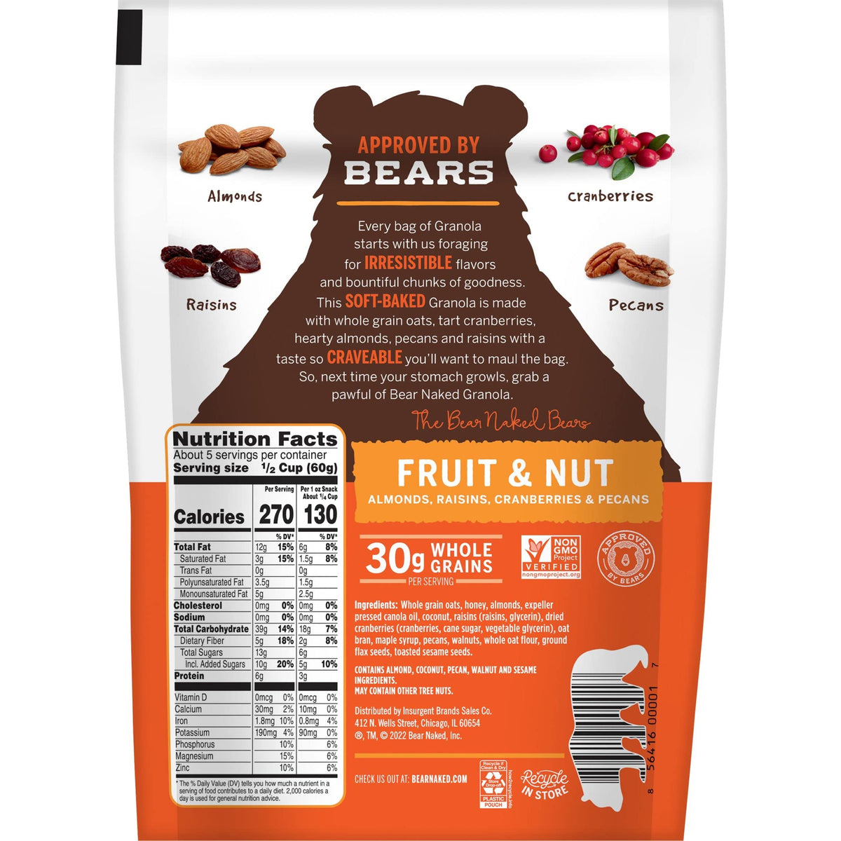 Bear Naked Fruit and Nut Medley Granola – Whole Grain, Non-GMO, 6-Pack | Kellogg's