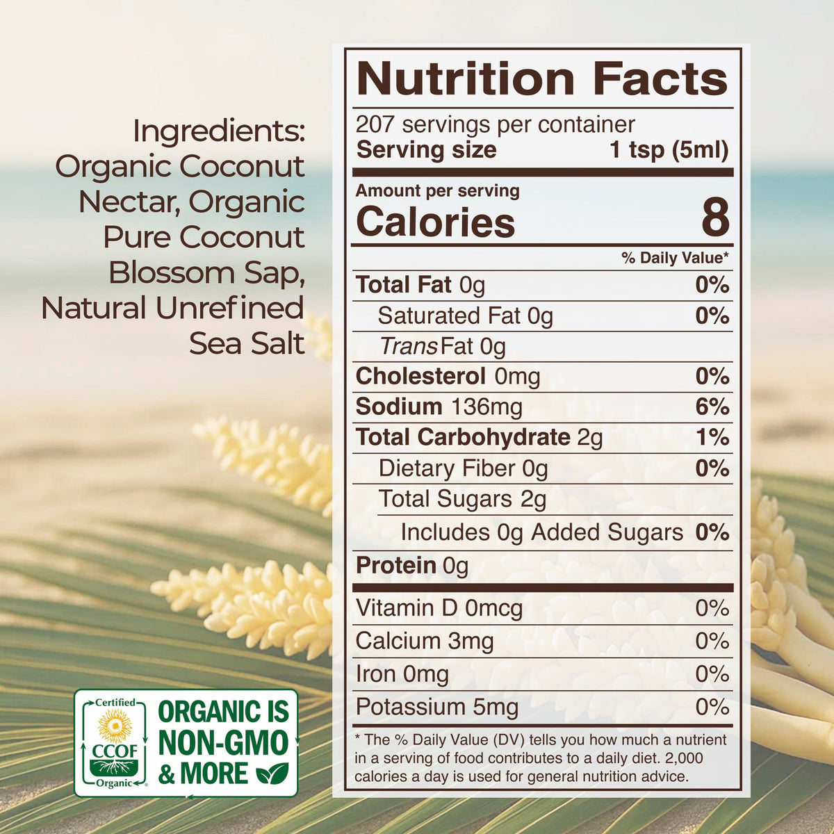Kevala Organic Coconut Aminos – Soy-Free Seasoning from Coconut Nectar & Blossom Sap | Gluten-Free, Vegan, USDA Organic, 35 oz / 1035 ml