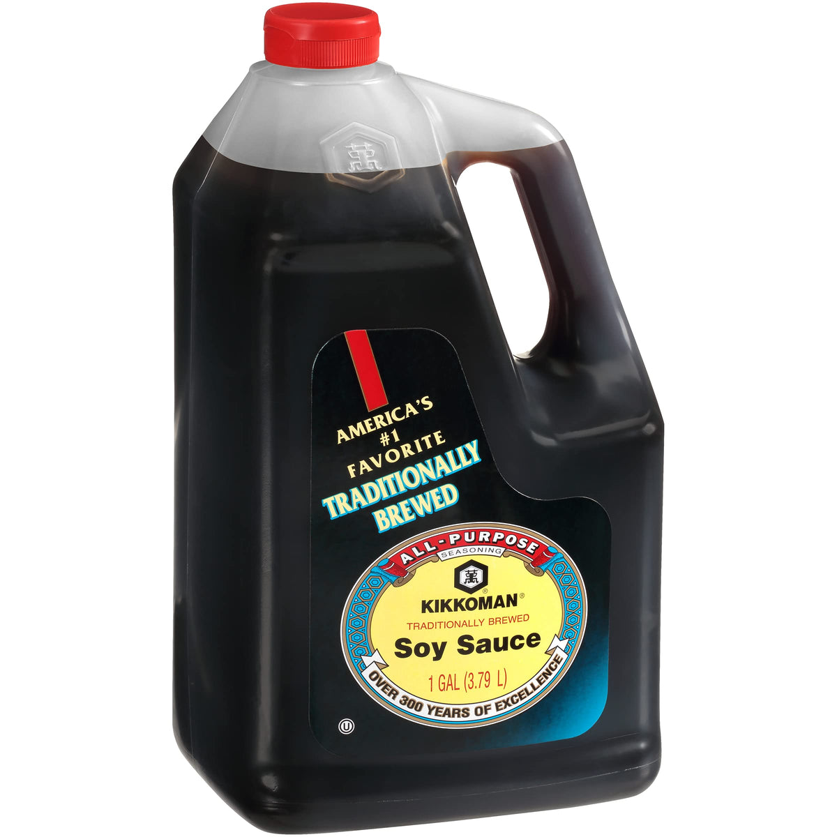 Kikkoman Traditionally Brewed Soy Sauce – All-Purpose Seasoning, 1 Gallon