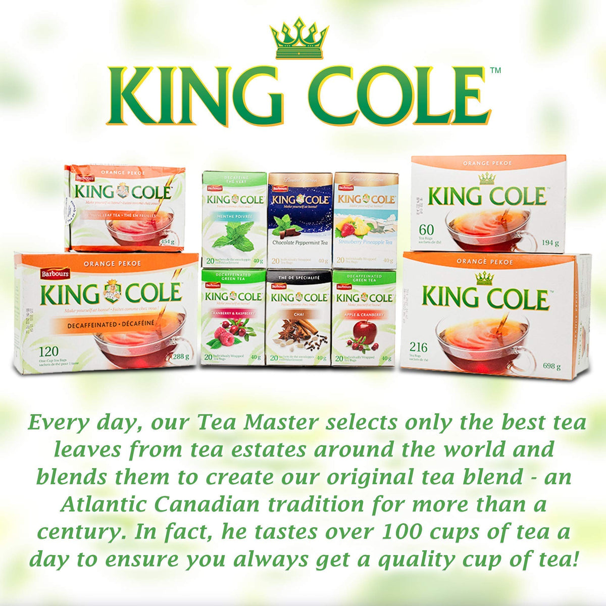 King Cole Orange Pekoe Tea Bags – 216-Count Premium Orange Pekoe Box