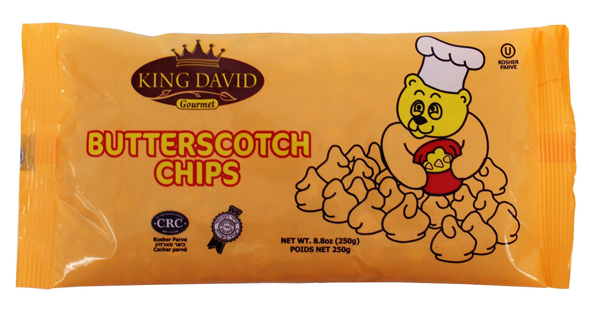 King David Vegan Butterscotch Chips — Non-Dairy, Kosher, 4-Pack (8.8 oz per bag)