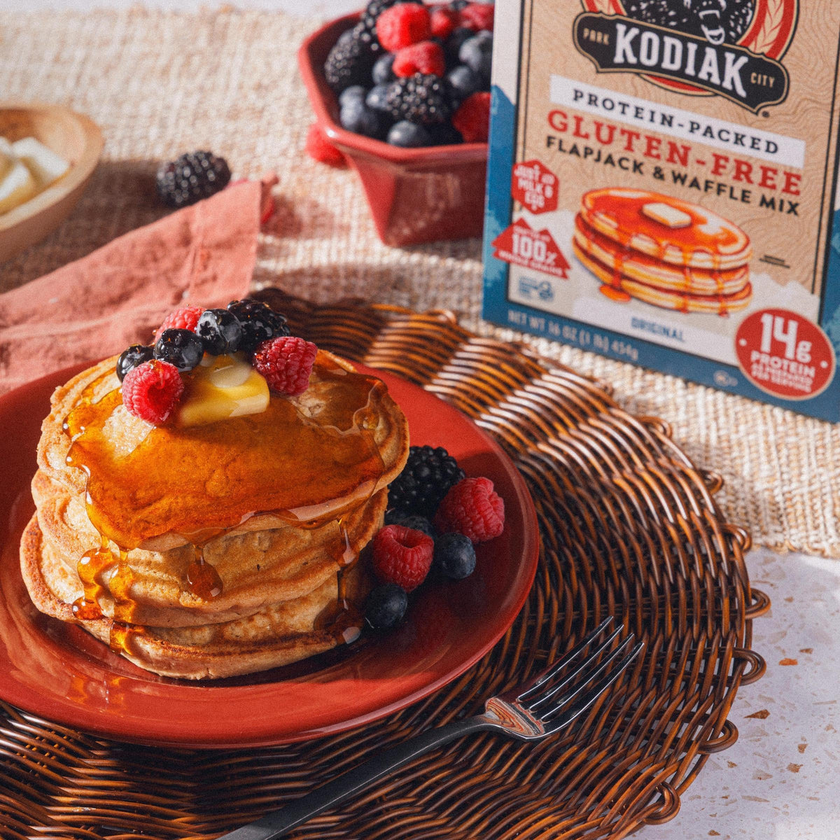 Kodiak Cakes Frontier Oat Gluten Free Protein Pancake & Waffle Mix 16oz Pack of 6