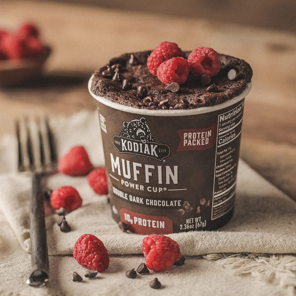 Kodiak Cakes Minute Muffins Double Dark Chocolate - 12-Pack | Quick Microwave Breakfast