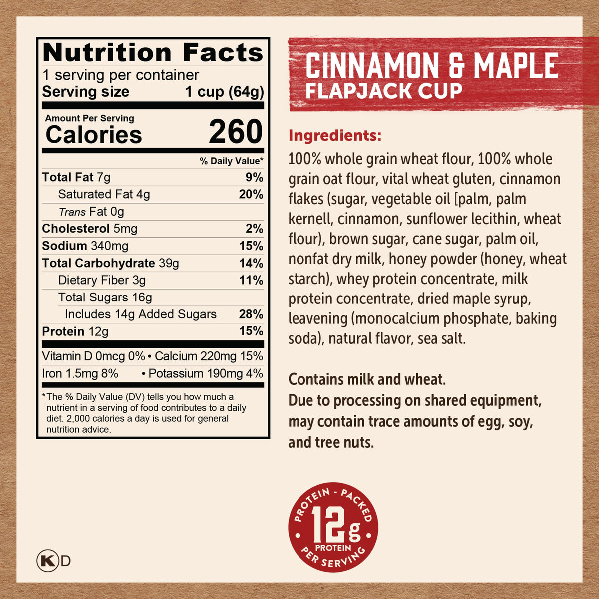 Kodiak Cakes Pancake On the Go Cinnamon and Maple — Pack of 12