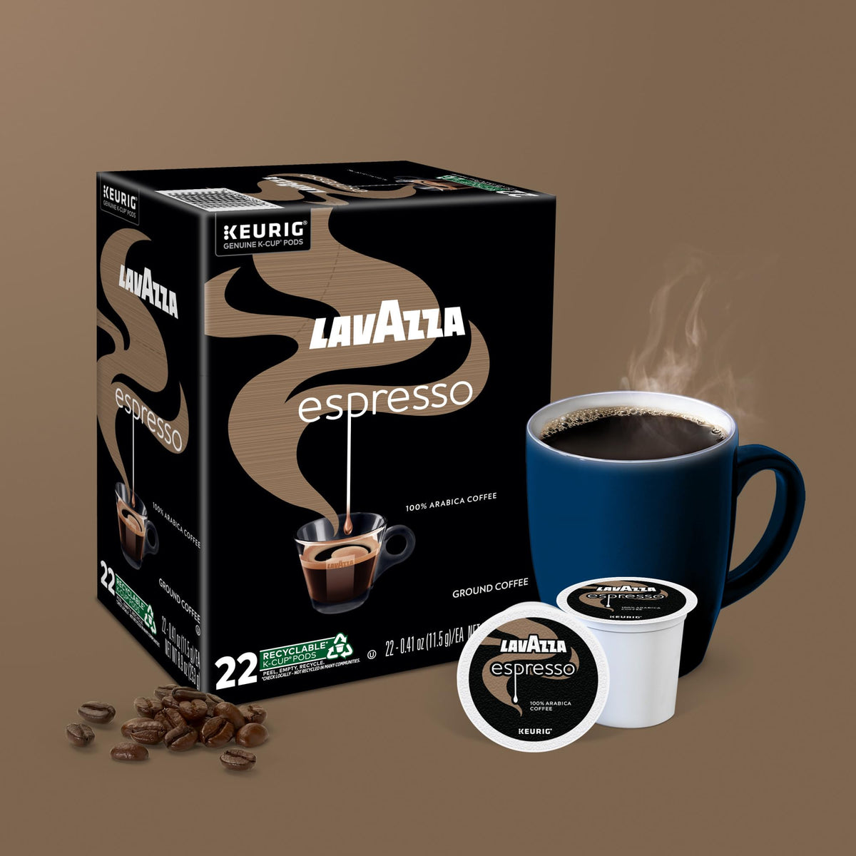 Lavazza Espresso K-Cup Pods – Medium Roast, 88-Count Box (4x22)