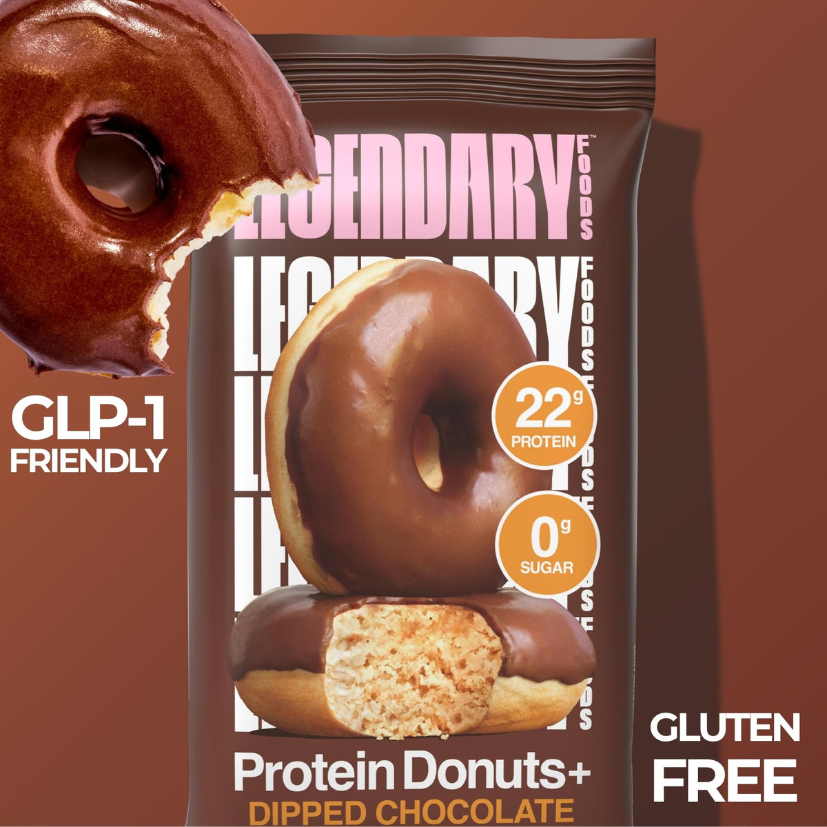 Legendary Foods Protein Donuts – 22g Protein, Zero Sugar, Gluten Free, Low Carb, Keto Friendly – 8 Pack (Two Donuts Per Pack)