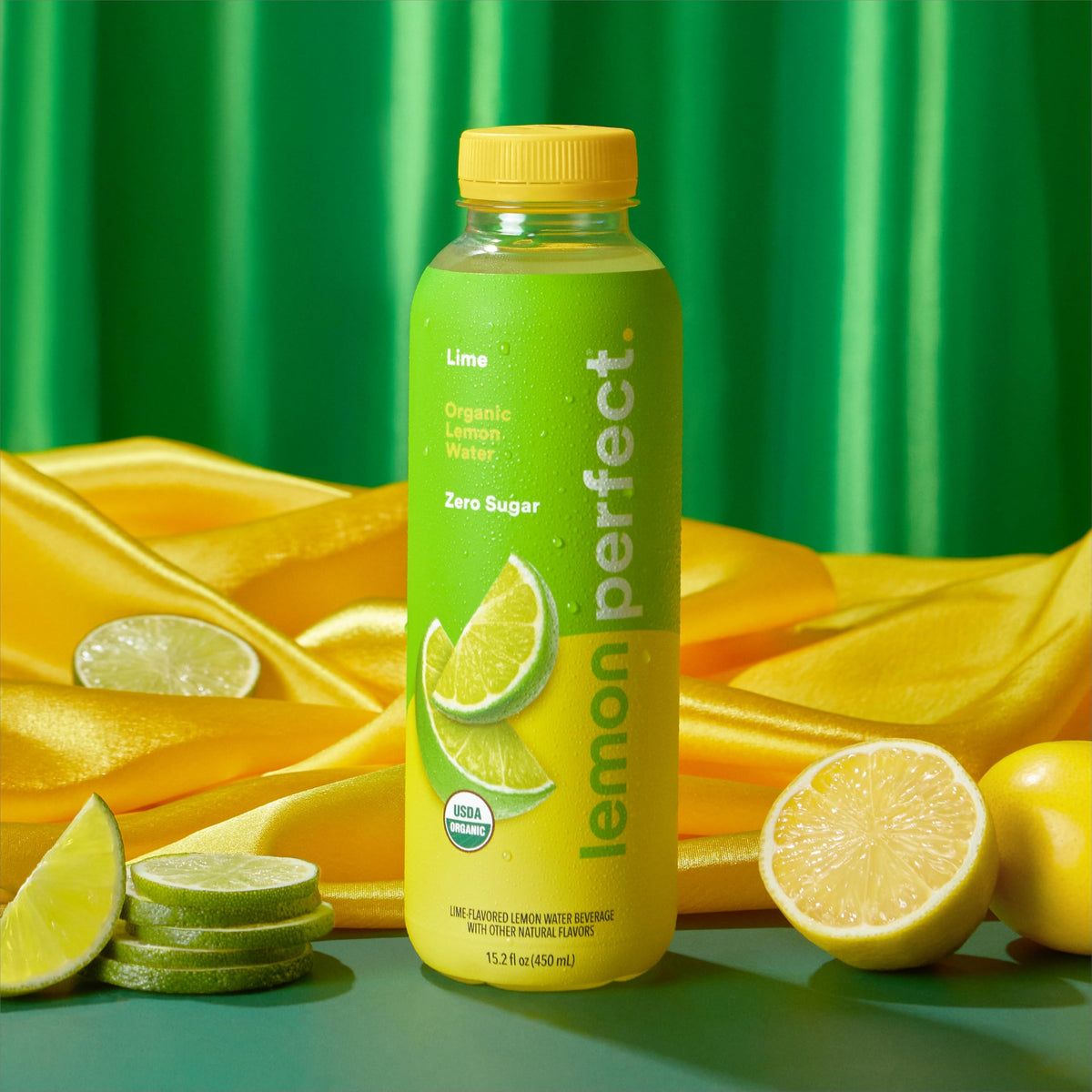 Lemon Perfect Lime Flavored Water – Zero Sugar, Organic, 15.2 fl oz Bottles (12-Pack)