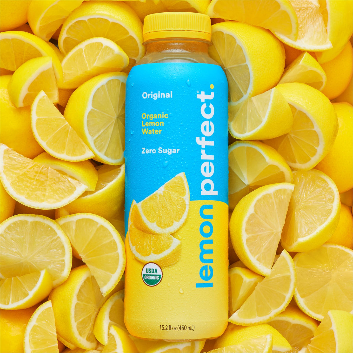 Lemon Perfect Original — Zero Sugar Organic Lemon Water, 15.2 oz Bottles (12-Pack)