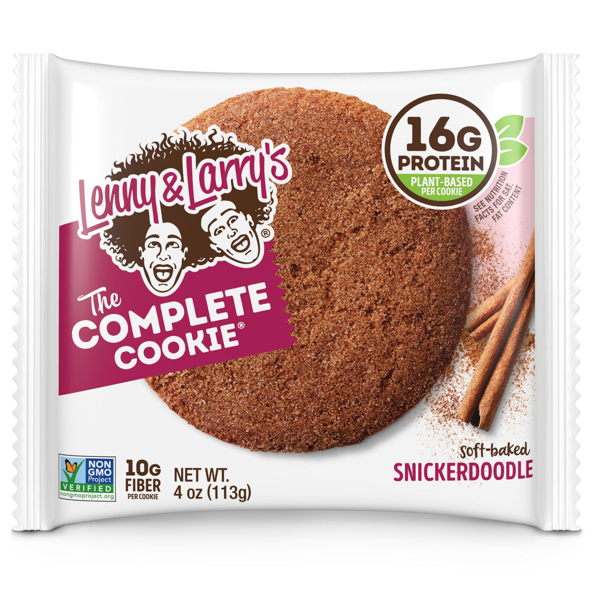Lenny & Larry's Snickerdoodle Protein Cookie – 16g Plant Protein, Vegan, 4oz, 12 Pack