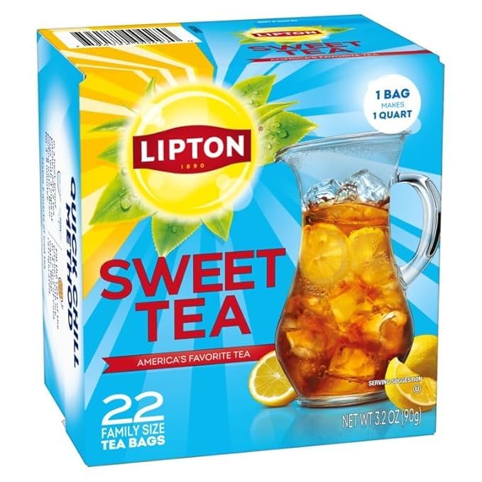 Lipton Southern Sweet Iced Tea Bags – Zero Calories, Family Size, 132 Total Bags (22-count x 6)
