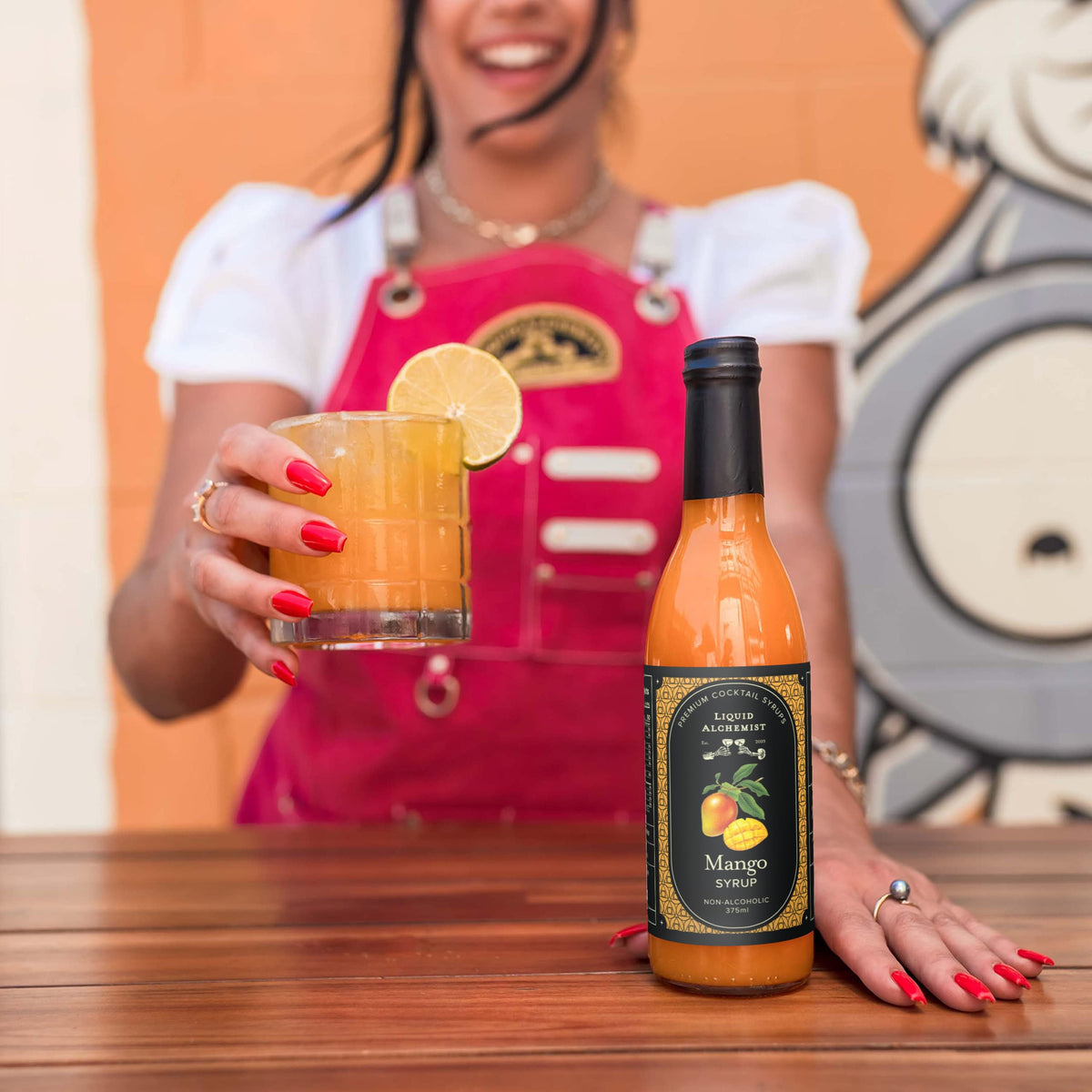 Liquid Alchemist Mango Syrup for Drinks - Real Mango Puree for Cocktails, Non-GMO & Vegan (12.7 oz)