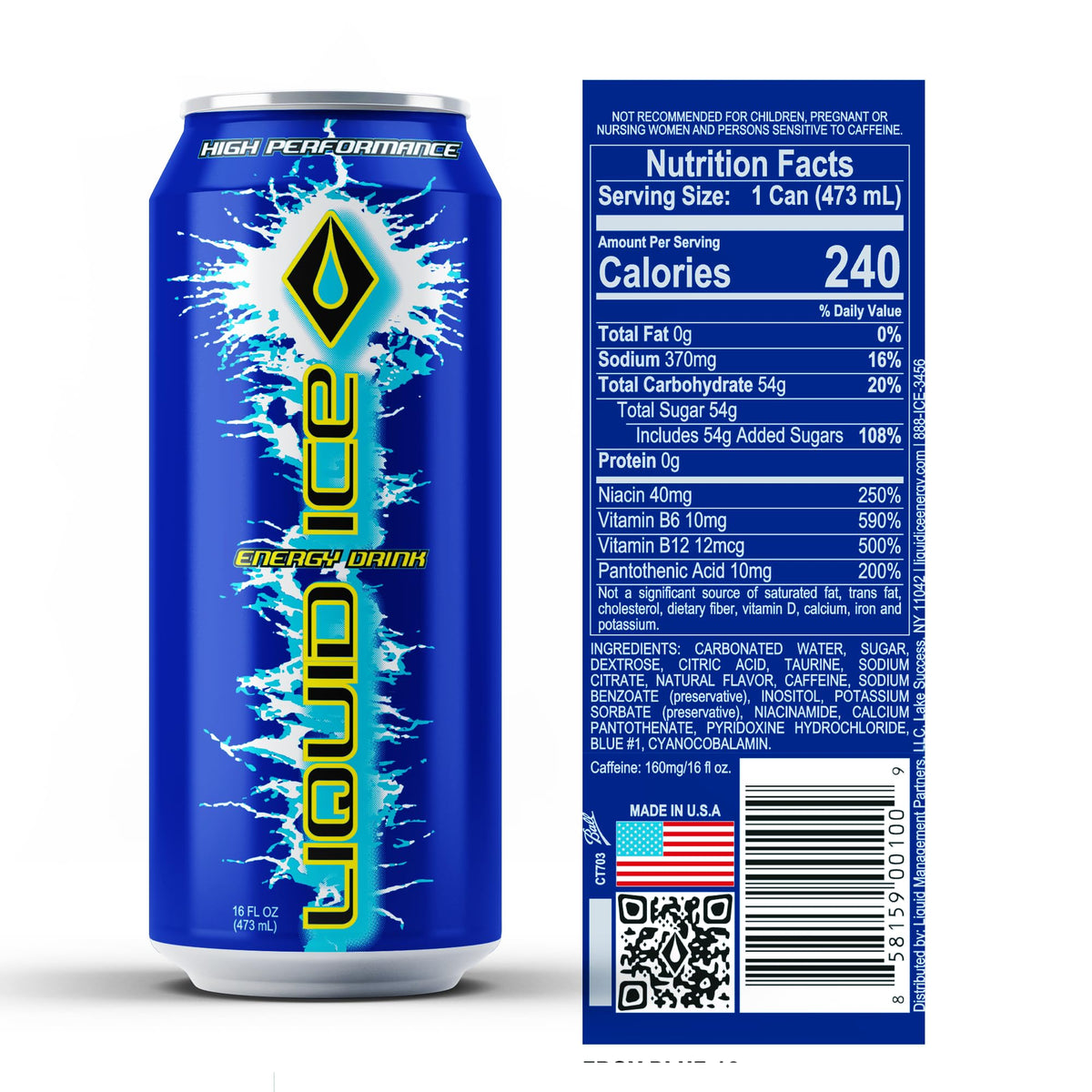 Liquid Ice Energy Drink - Arctic Berry (16 oz) | 12 Pack