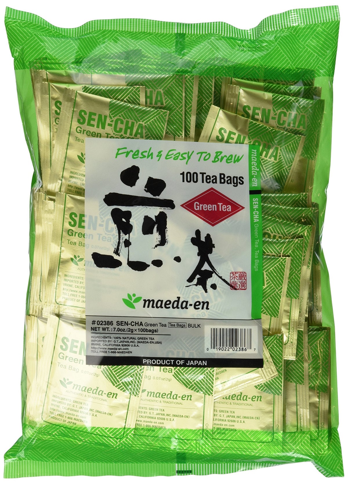 Maeda-EN Maeda Sen-cha Green Tea With Matcha Tea Bags – 100 Count
