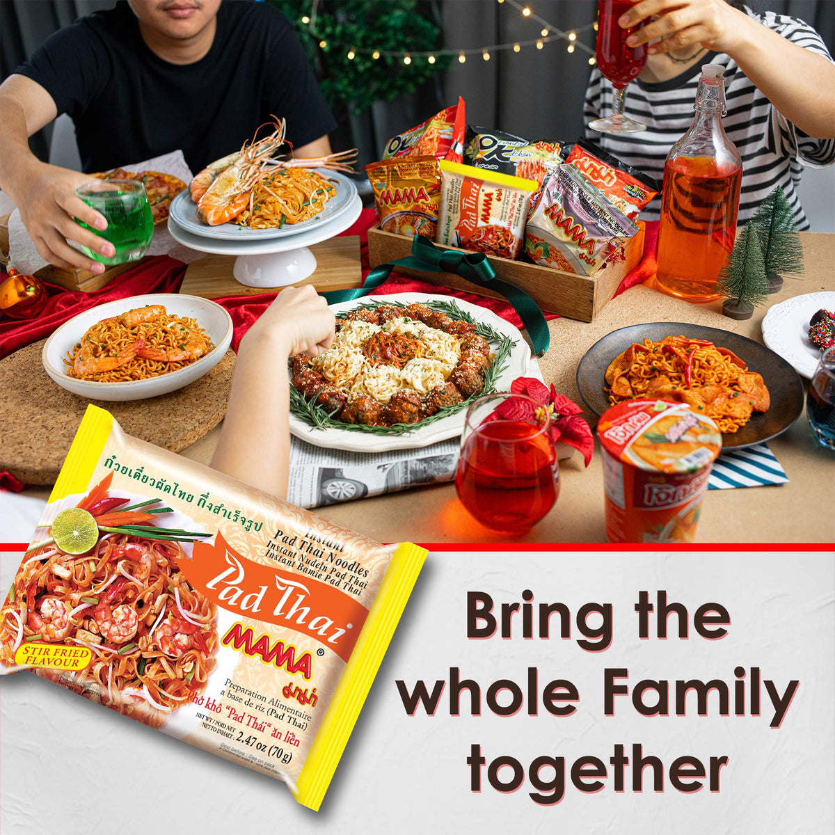 MAMA Pad Thai Noodles – Spicy Instant Noodles, 30-Pack, No Trans Fat