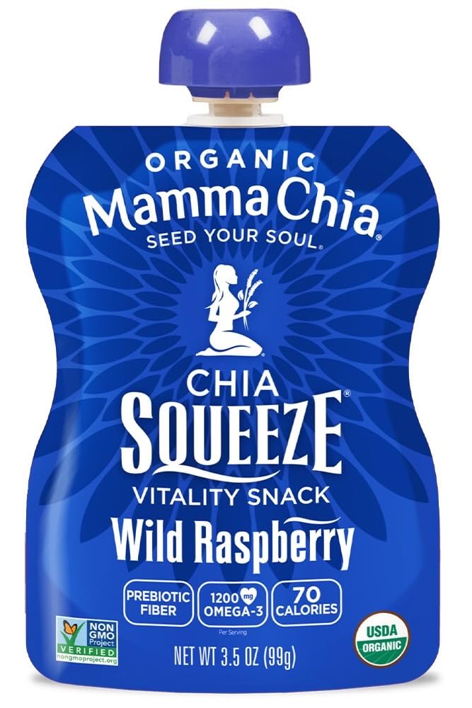 Mamma Chia Squeeze 5 Variety Pack — Wild Raspberry, Green Magic, Blackberry Bliss, Strawberry, Mango Coconut (10 Pack)