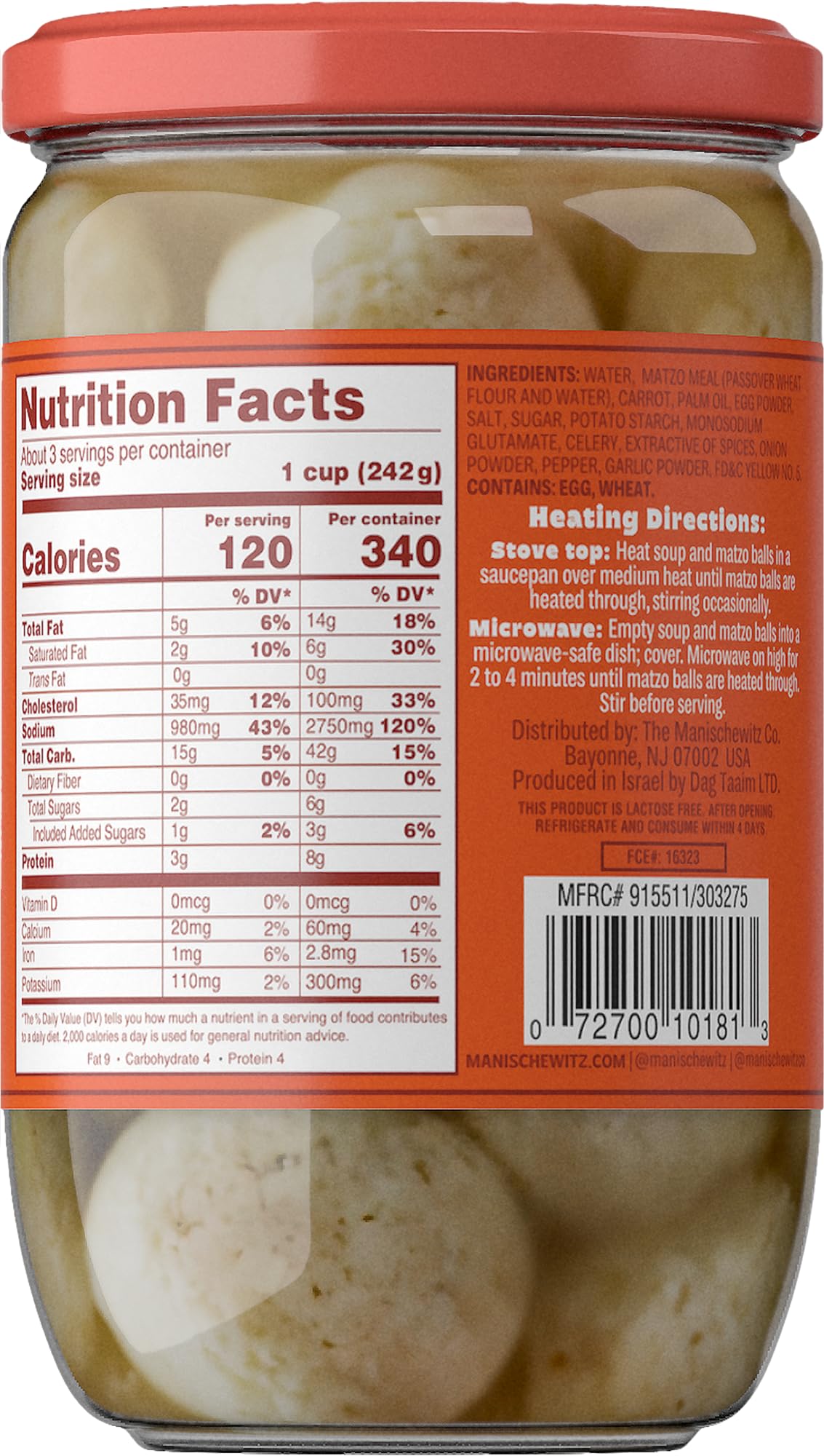 Manischewitz Matzo Ball Soup, 24 oz (2 Pack) – Kosher for Passover, Ready to Serve