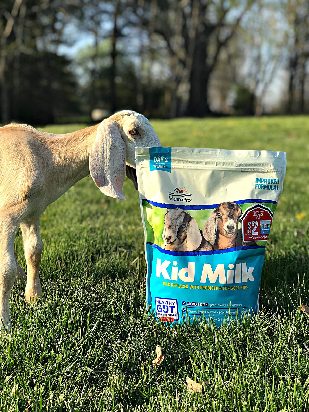 Manna Pro Goat Kid Milk Replacer – High-Protein Formula with Opti-Gut, Easy-to-Mix (4 lb)