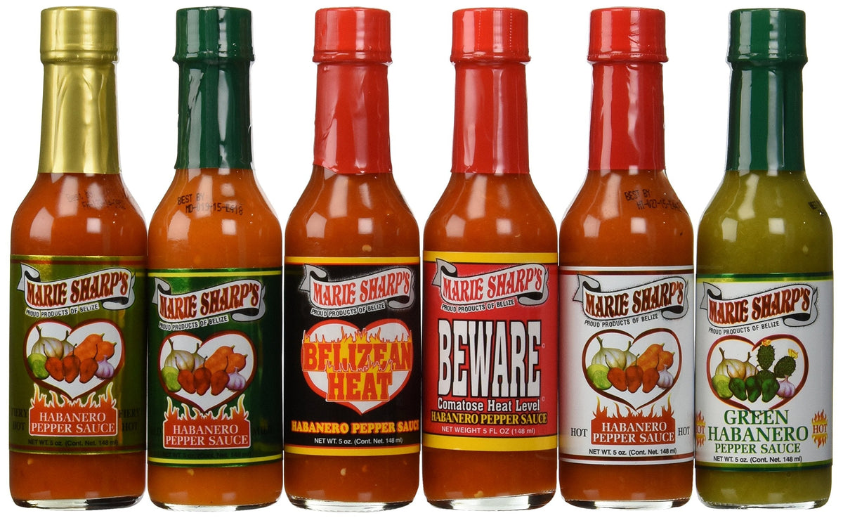 Marie Sharp's Hot Sauce 6 Pack Variety Set | Carrot-Infused Habanero Flavors