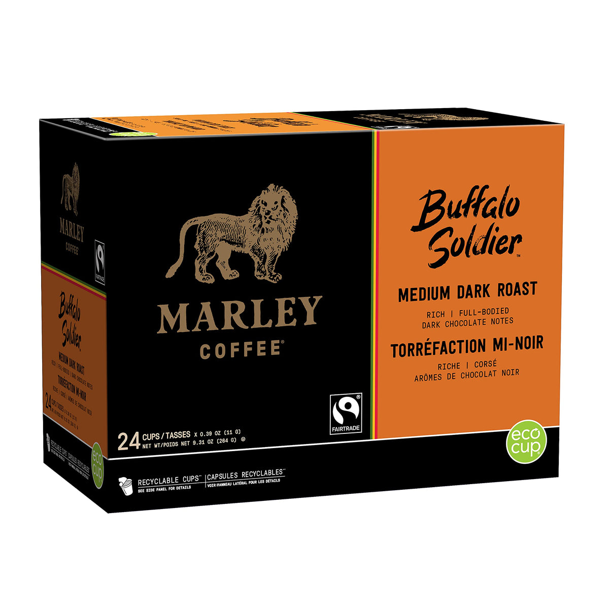 Marley Coffee Buffalo Soldier K-Cup Compatible Capsules – Medium-Dark Roast, 24 Count (Packaging May Vary)
