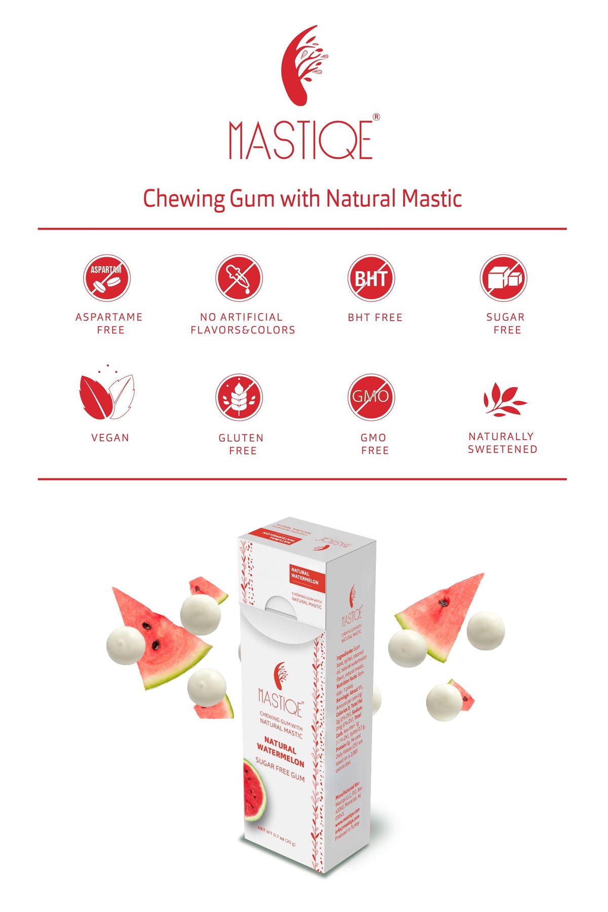 Mastiqe Sugar Free Hard Chewing Gum with Natural Mastic – Variety Pack