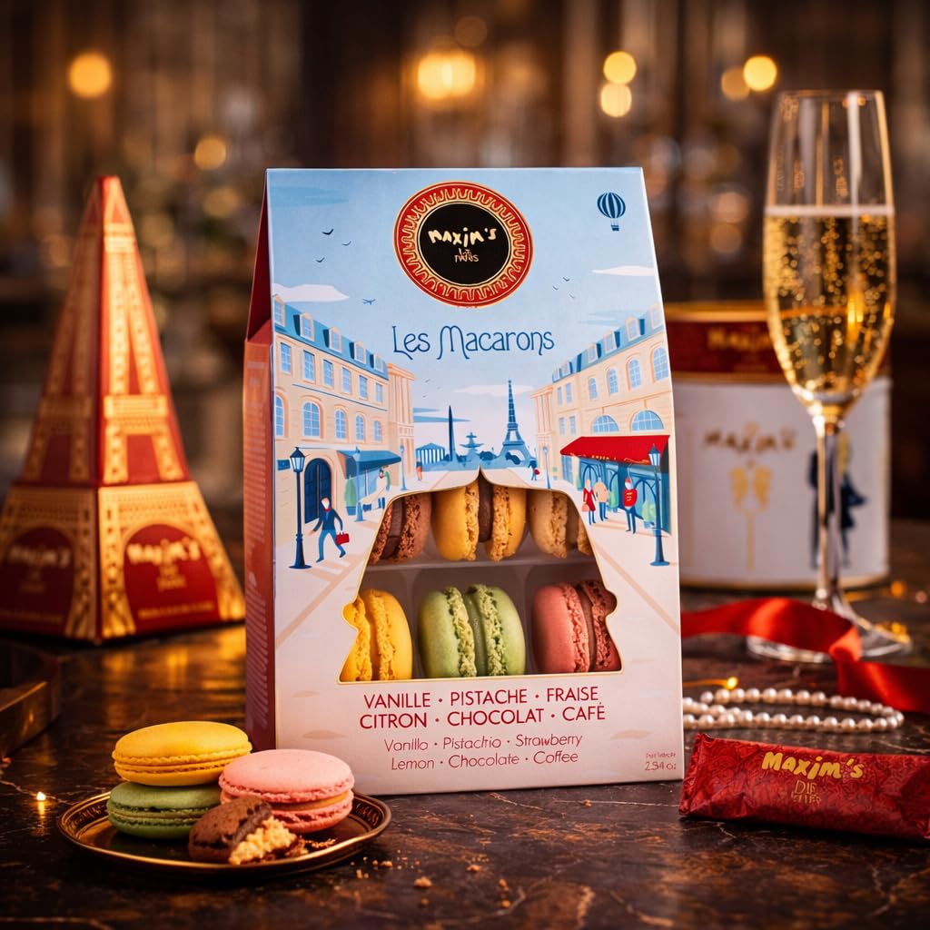 Maxim's de Paris French Macaron Gift Box – 6 Classic Flavors
