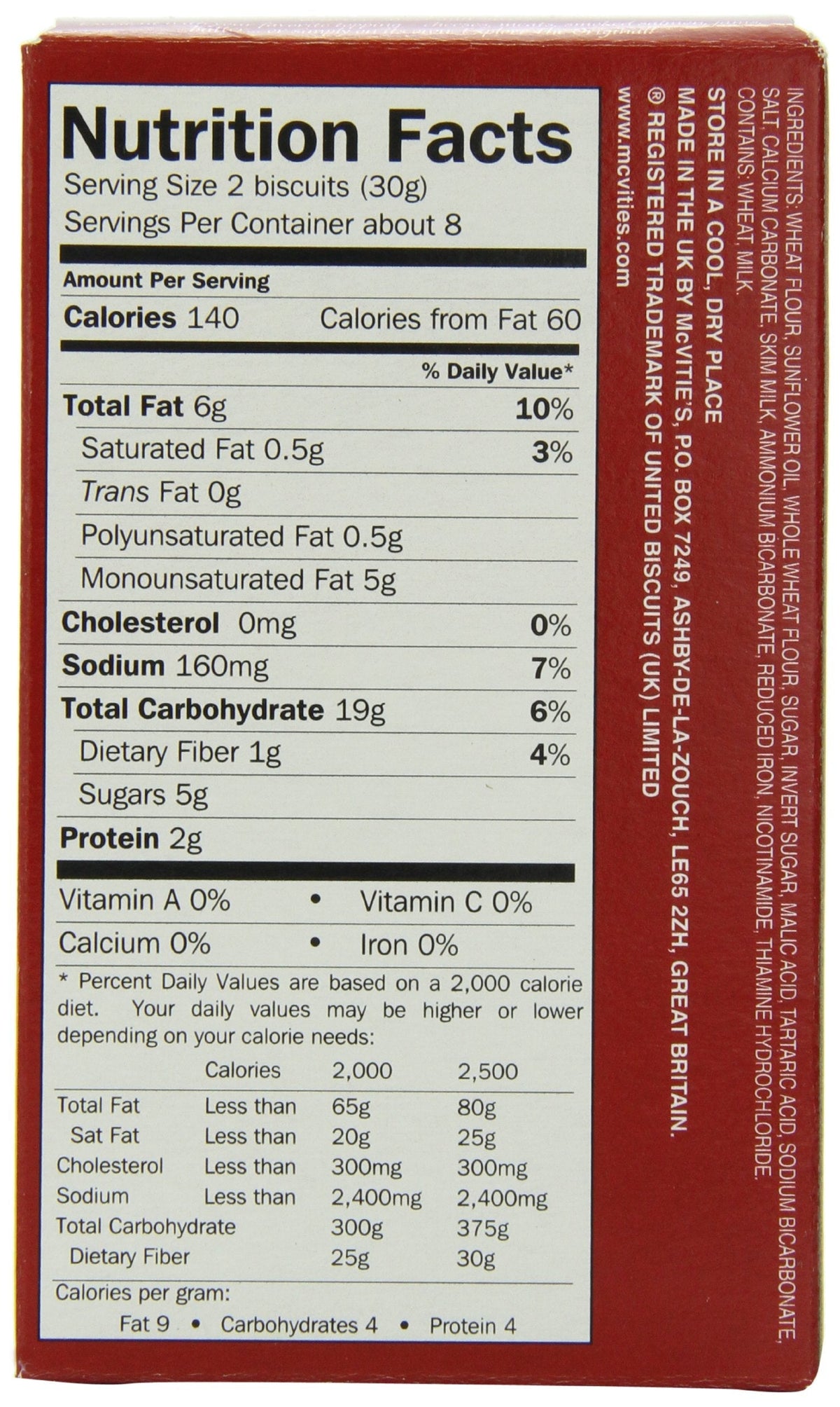 McVitie's Digestive Wheat Biscuits – 8.8 oz Pack of 6 | Traditional Scottish Recipe