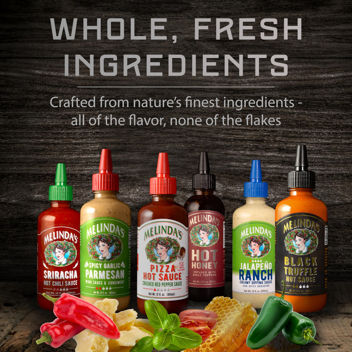 Melinda’s Pizza Collection – 6 Pack (70 Oz) Gourmet Hot Sauce Gift Set | Gluten Free, Keto