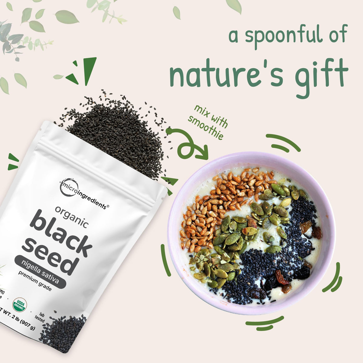 Organic Black Cumin Seeds (Nigella Sativa) 2lb Bulk | Micro Ingredients