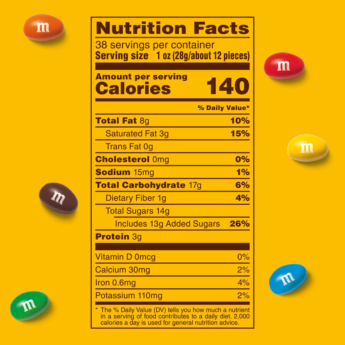 M&M'S Peanut Milk Chocolate Candy — Bulk Party Size (2 x 38 oz Bags)