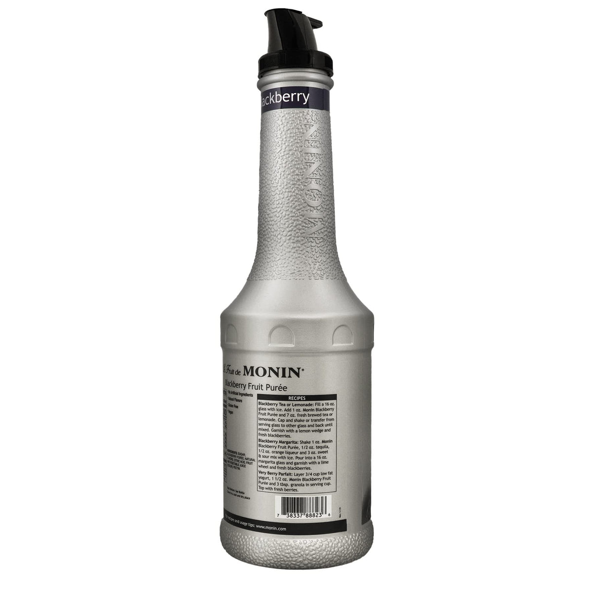 Monin Blackberry Purée | Premium Purée for Cocktails & More | Clean Label, BPA-Free Bottle (1 Liter)
