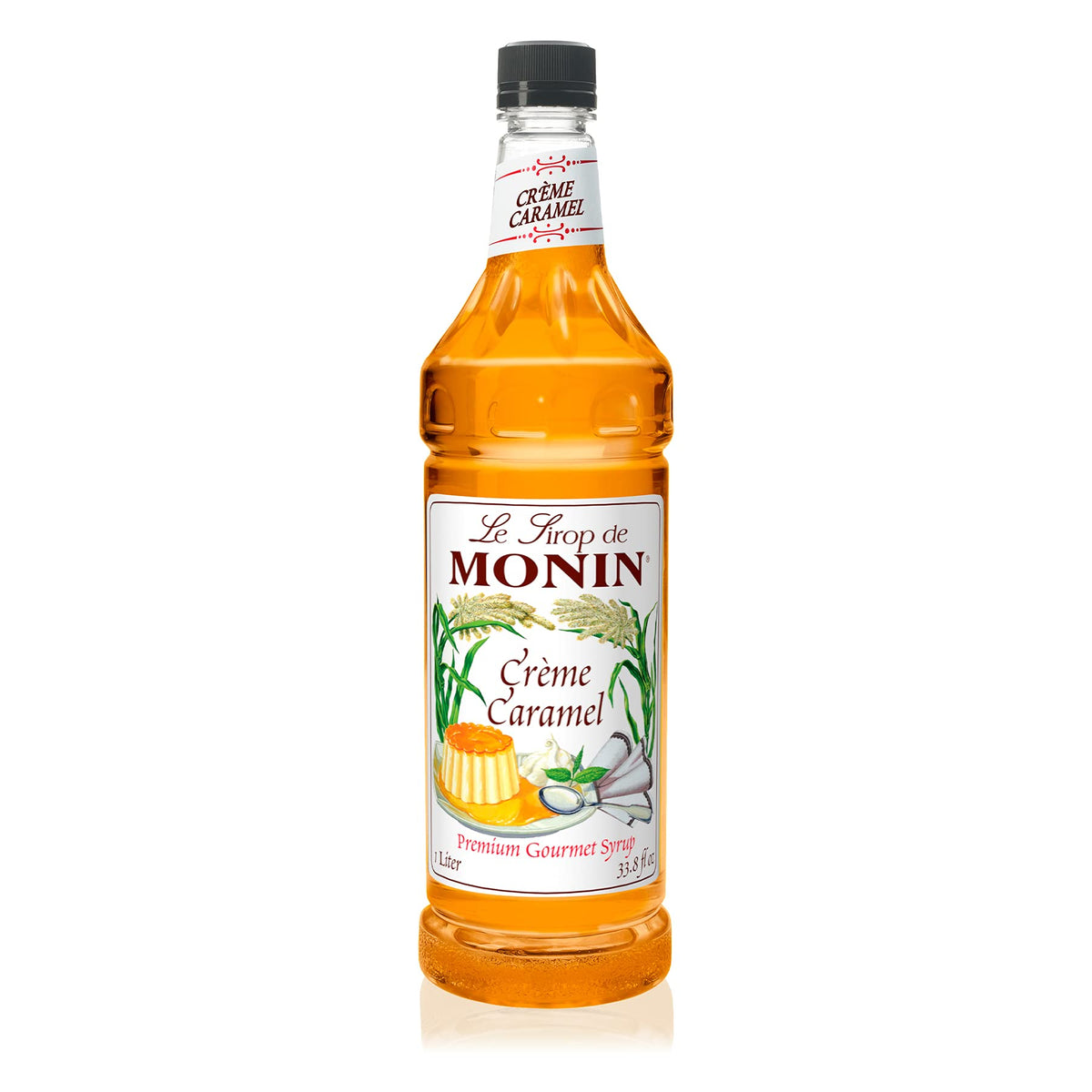 Monin Crème Caramel Syrup – 1L Bottle for Iced Coffees & Desserts