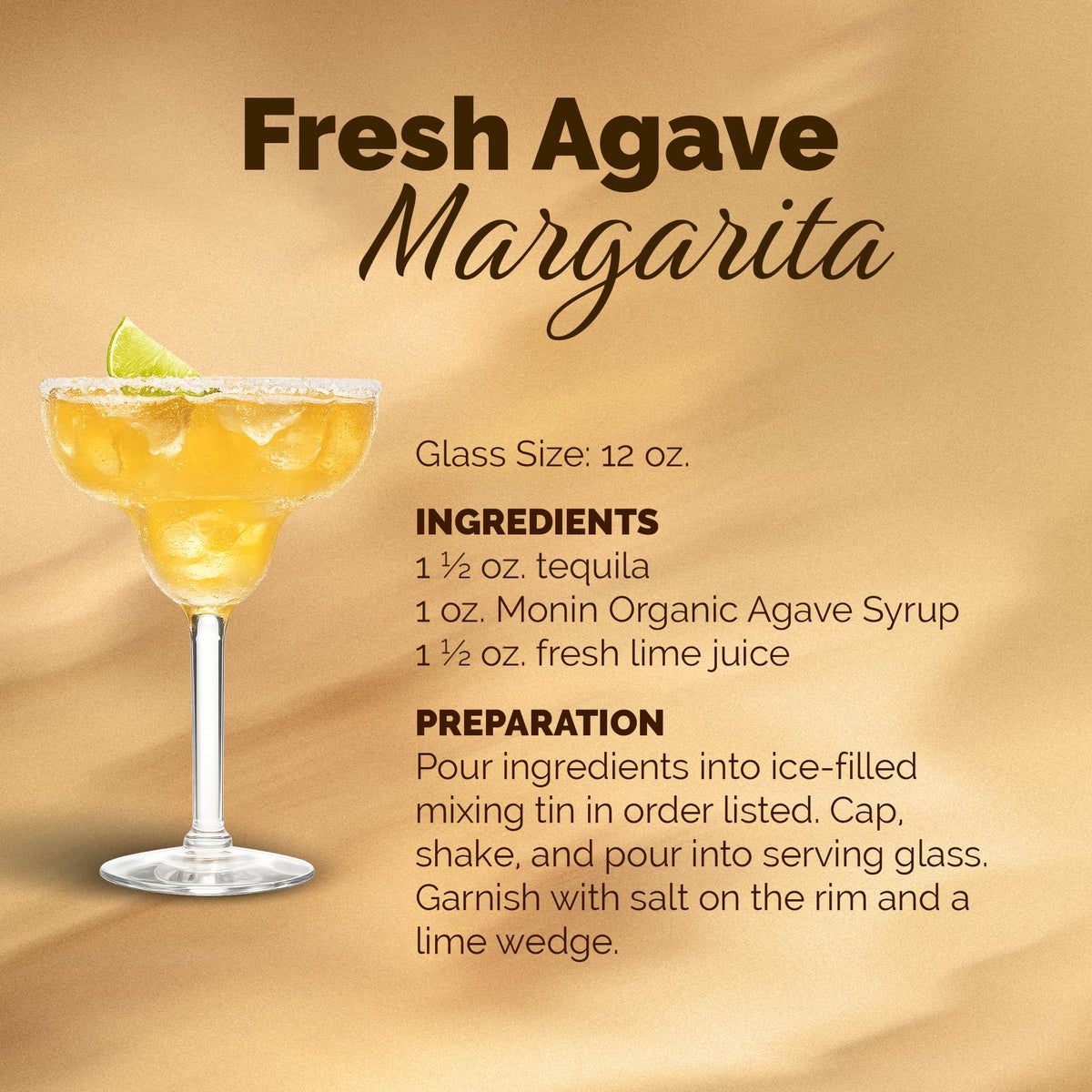 Monin Organic Agave Syrup – Sweet, Honey-Nut Flavor, 1L | Gluten-Free, Vegan, Non-GMO