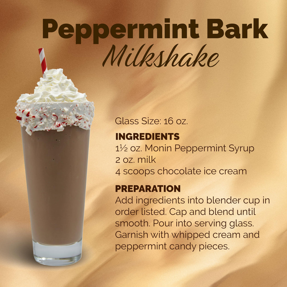 Monin Peppermint Syrup - Candy Cane Mint, Allergen-Free, Gluten-Free (1L)