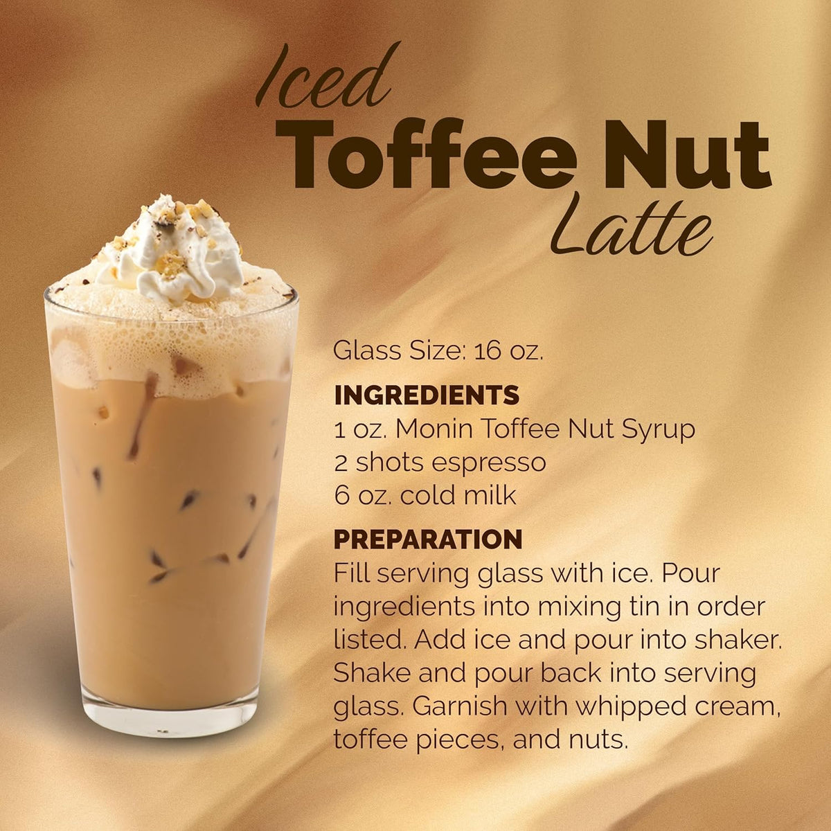 Monin Toffee Nut Syrup – Bold, Buttery Flavor for Coffee & Desserts | Gluten-Free & Non-GMO